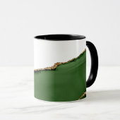 Gouden Glitter en Groene Agaat Monogram Naam Mok (Voorkant rechts)