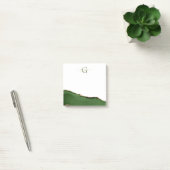 Gouden Glitter en Groene Agaat Monogram Post-it® Notes (Kantoor)