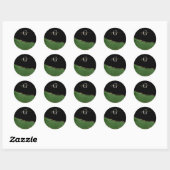 Gouden Glitter en Groene Agaat Monogram Ronde Sticker (Vel)