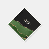 Gouden Glitter en Groene Agaat Monogram Servet (Hoek)