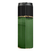 Gouden Glitter en Groene Agaat Monogram Thermosbeker (Achterkant)