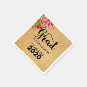 Gouden glitter en hibiscus servet (Hoek)