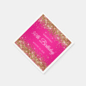 Gouden Glitter en Hot Pink 50th Verjaardag Servet (Hoek)