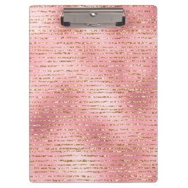 Gouden glitter en lichtroze folie Glam strepen Klembord