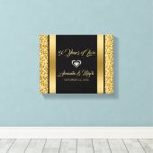 Gouden glitter en Lijst Canvas Afdruk (Insitu (Houten vloer))