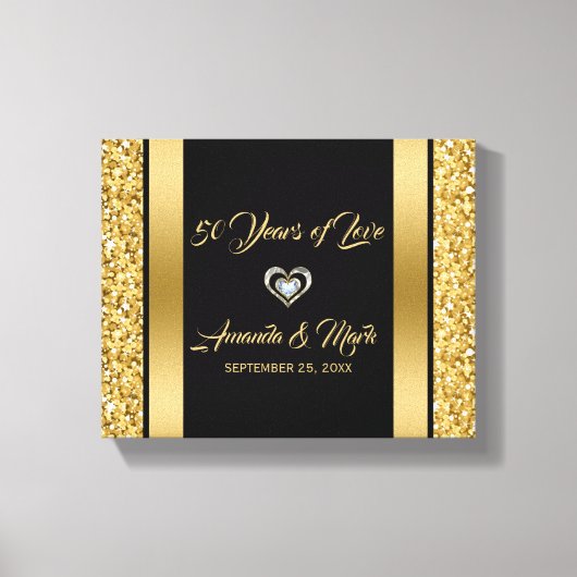 Gouden glitter en Lijst Canvas Afdruk (Voorkant)