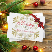 Gouden glitter en lint | Kerstfeest Kaart