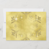 Gouden glitter en lint | Kerstvakantie rood Kaart (Achterkant)