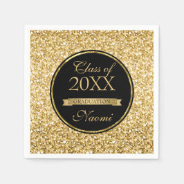 Gouden glitter en lint servet