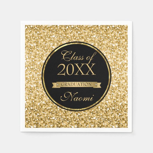 Gouden glitter en lint servet (Voorkant)