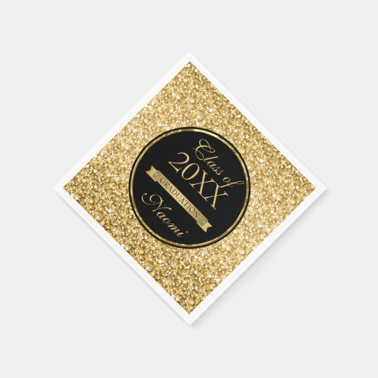 Gouden glitter en lint servet (Hoek)