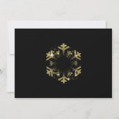 Gouden glitter en lint | Xmas Holiday Black Kaart (Achterkant)