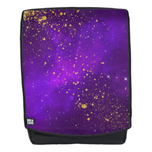 Gouden Glitter en Paarse Galaxy Back Pack Rugtassen
