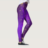 Gouden Glitter en Paarse Galaxy Leggings (Rechts)