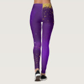 Gouden Glitter en Paarse Galaxy Leggings (Achterkant)