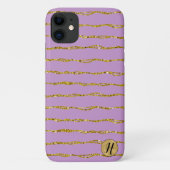 Gouden Glitter en Paarse Telefoonhoes Case-Mate iPhone Case (Achterkant)