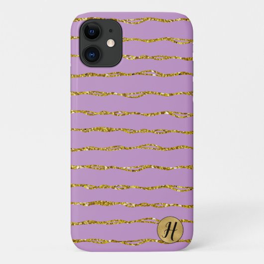 Gouden Glitter en Paarse Telefoonhoes Case-Mate iPhone Case (Achterkant)