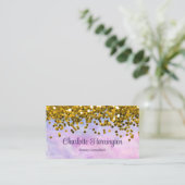 Gouden Glitter en Pastel Beauty Visitekaartje (Staand voorkant)