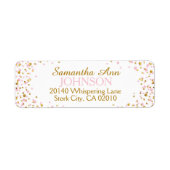 Gouden Glitter en Pink Dot Sprinkles Etiket (Voorkant)