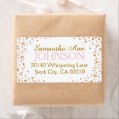 Gouden Glitter en Pink Dot Sprinkles Etiket (Insitu)