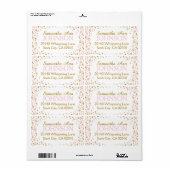 Gouden Glitter en Pink Dot Sprinkles Etiket (Full Sheet)