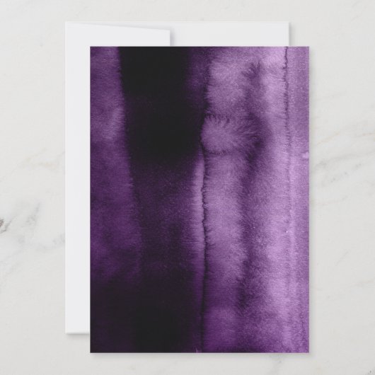 Gouden Glitter en Plum Paarse Verjaardagsfeestje Kaart (Achterkant)