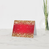 Gouden Glitter en Rood 40ste verjaardag Bedankkaart (Achterkant)