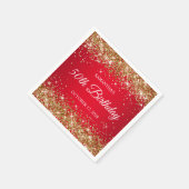 Gouden Glitter en Rood 50ste verjaardag Servet (Hoek)