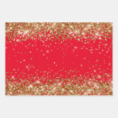 Gouden Glitter en Rood Inpakpapier Vel (Voorkant 3)