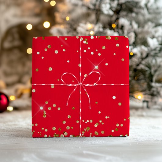 Gouden Glitter en Rood Inpakpapier Vel