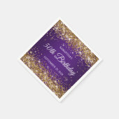 Gouden Glitter en Royal Paarse 50e Verjaardag Servet (Hoek)