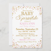 Gouden Glitter en Roze Sprinkle Baby shower Kaart (Voorkant)