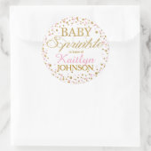 Gouden Glitter en Roze Sprinkle Baby shower Label (Tas)