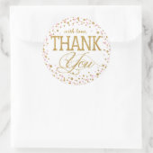 Gouden Glitter en Roze Sprinkle Dank je Label (Tas)