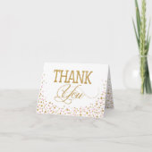 Gouden Glitter en Roze Sprinkles Bedankt Card (Voorkant)