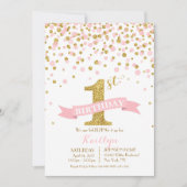 Gouden Glitter en Roze Sprinkles Modern Birthday Kaart (Voorkant)