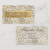 Gouden Glitter en Sparkle Animal Print Visitekaartje (Voorkant / Achterkant)