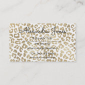 Gouden Glitter en Sparkle Animal Print Visitekaartje (Achterkant)