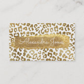 Gouden Glitter en Sparkle Animal Print Visitekaartje (Voorkant)