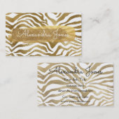 Gouden Glitter en Sparkle Animal Print Visitekaartje (Voorkant / Achterkant)