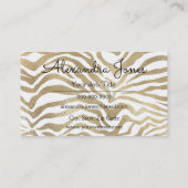 Gouden Glitter en Sparkle Animal Print Visitekaartje (Achterkant)