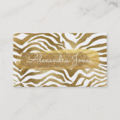 Gouden Glitter en Sparkle Animal Print Visitekaartje (Voorkant)