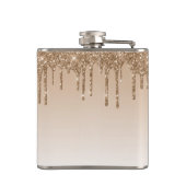 Gouden Glitter en Sparkle Luxe Monogram Heupfles (Achterkant)