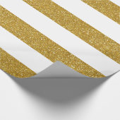Gouden glitter en wit gestreept inpakpapier (Hoek)