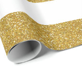 Gouden glitter en wit gestreept inpakpapier (Rol Hoek)