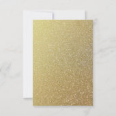 Gouden Glitter En Witte Bladeren Trouwen RSVP Kaar (Achterkant)