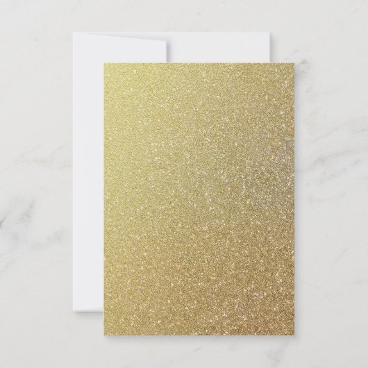 Gouden Glitter En Witte Bladeren Trouwen RSVP Kaar Kaartje (Achterkant)