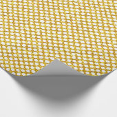 Gouden glitter en witte polka dot cadeaupapier (Hoek)