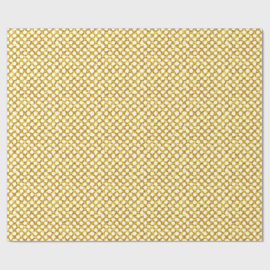 Gouden glitter en witte polka dot cadeaupapier (Vlak)