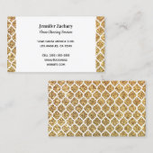 Gouden Glitter en Witte Tralies Visitekaartje (Voorkant / Achterkant)